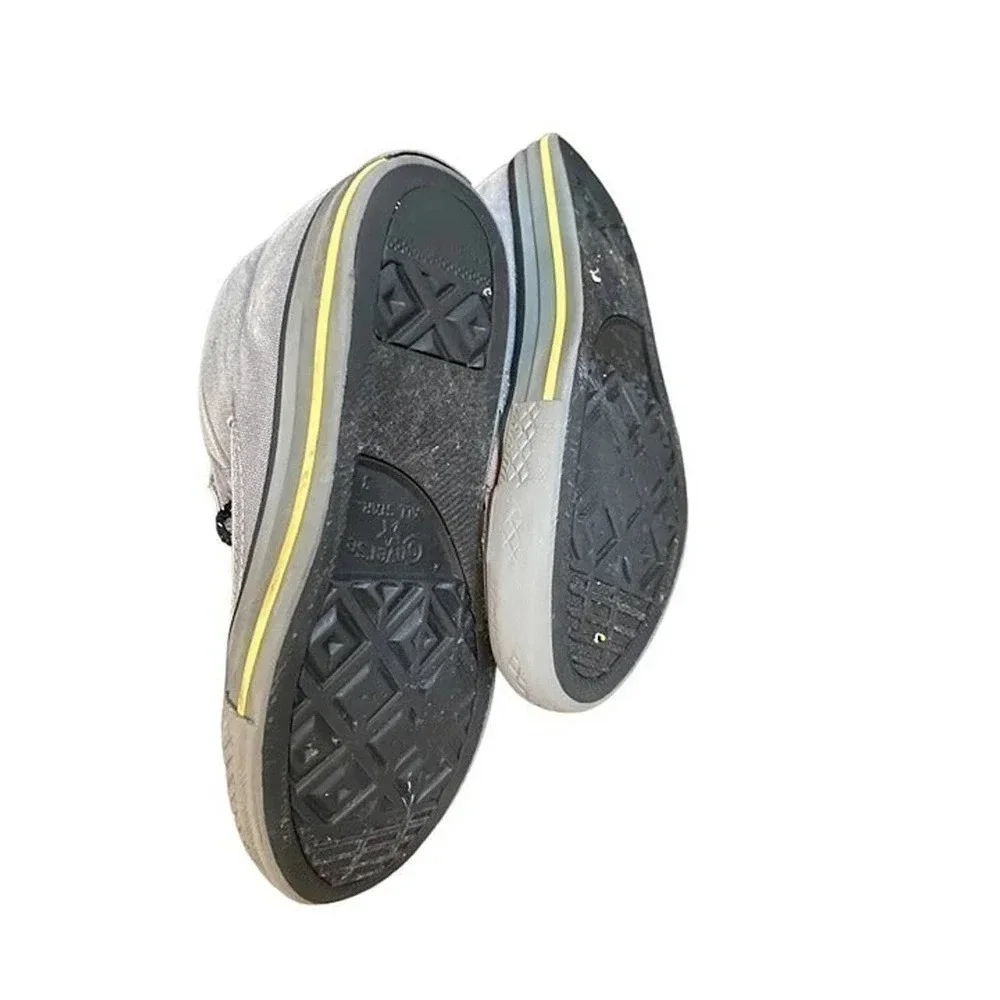 Converse Low Top Climate Boys US 3 Gray Black Lace Up Athletic Sneakers Pre-Owne